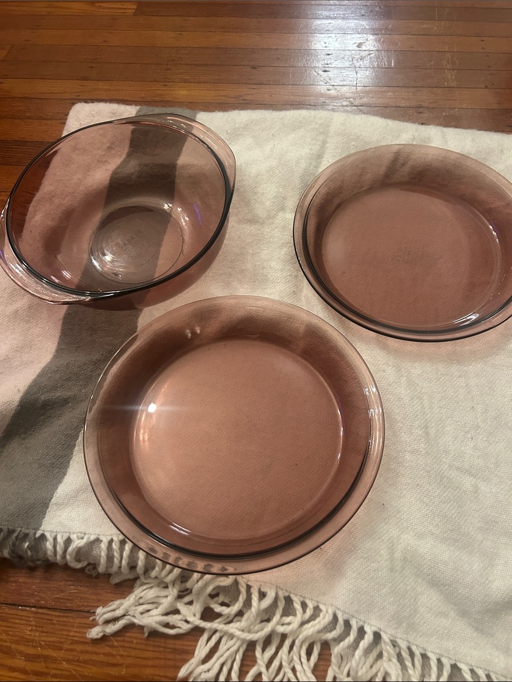 Vintage Pyrex Amethyst Cranberry Purple 3-Pc Bakeware Set #024 #200
